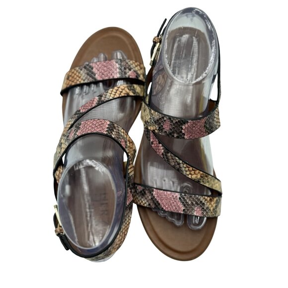 Naturalizer Womens Size 8 Snake Print Flat Sandals Adjustable Buckle Straps - Picture 11 of 12